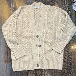 J. Crew Beige Cable Knit Cardigan